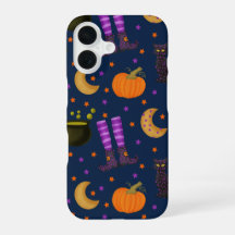 Niedliche Halloween-Kürbis, Katzen und Monde