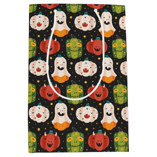 Niedliche Halloween-Kürbis Mittlere Geschenktüte (Vorderseite)