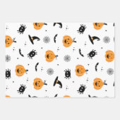 Niedliche Halloween Kürbishüte und Knochen Kawaii Geschenkpapier Set (Vorderseite 3)