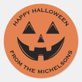 Niedliche Halloween Kürbislaterne Pumpkin Runder Aufkleber