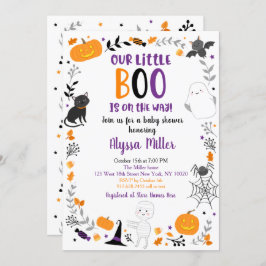Niedliche Halloween Little Boo Baby Dusche Einladung