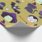 Niedliche Halloween-Magie und Hexenattribute Geschenkpapier (Ecke)