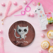 Niedliche Halloween-Mama-Katze Pappteller (Party)