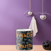 Niedliche Halloween-Monster, Personalisierter Name Kaffeetasse