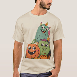 Niedliche Halloween-Monster und Kürbisfreunde T-Shirt