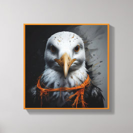 Niedliche Halloween-Möwe in verschleierter Form Leinwanddruck