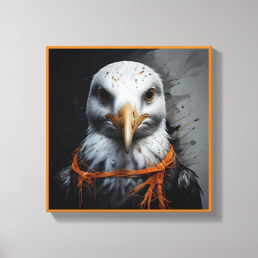 Niedliche Halloween-Möwe in verschleierter Form Leinwanddruck (Vorderseite)