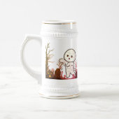 Niedliche Halloween Mummy in Spooky Graveyard - Fu Bierglas (Links)