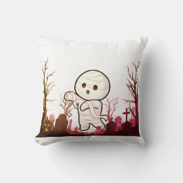 Niedliche Halloween Mummy in Spooky Graveyard - Fu Kissen
