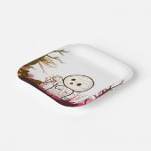 Niedliche Halloween Mummy in Spooky Graveyard - Fu Pappteller (Gewinkelt)