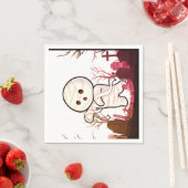 Niedliche Halloween Mummy in Spooky Graveyard - Fu Serviette (Beispiel)