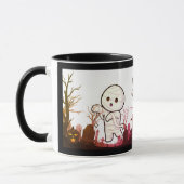 Niedliche Halloween Mummy in Spooky Graveyard - Fu Tasse (Links)