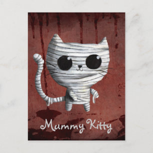 Niedliche Halloween-Mummy-Katze Postkarte