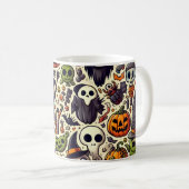 Niedliche Halloween-Muster-Tasse Kaffeetasse (VorderseiteRechts)