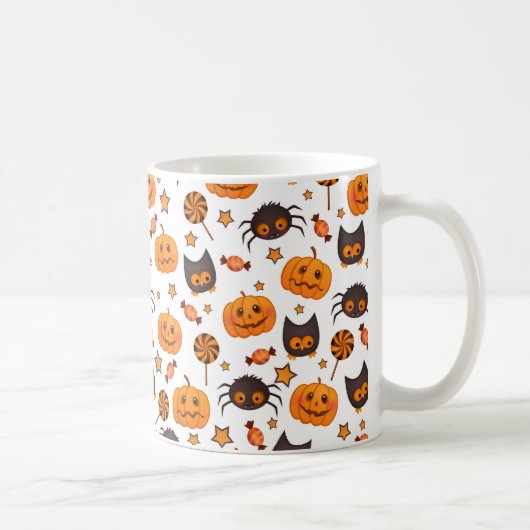 Niedliche Halloween-Musterdarstellung Kaffeetasse (Rechts)