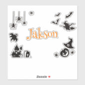 Niedliche Halloween-Namenaufkleber - Personalisier Aufkleber (Blatt)