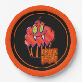 Niedliche Halloween Orange Vampire Cupcake Paper T Pappteller (Vorderseite)