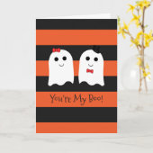 Niedliche Halloween-Paar-Geist-Gruß-Karte Karte (Gelbe Blume)