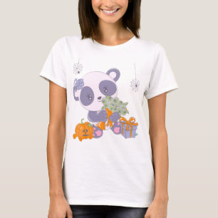 Niedliche Halloween Panda Bouquet Eyes Halloween-T T-Shirt