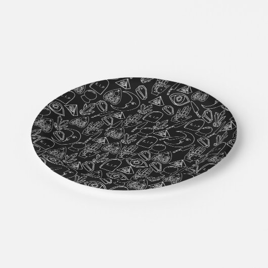 Niedliche Halloween-Papiere-Teller Pappteller (Schrägansicht)