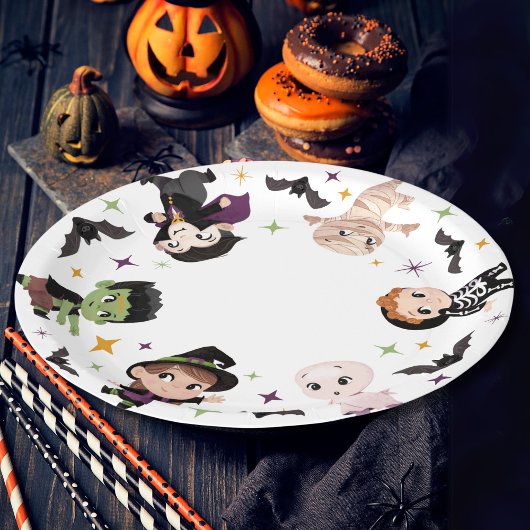 Niedliche Halloween-Papiertafel, Party Pappteller