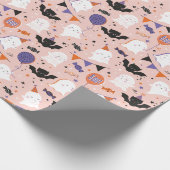 Niedliche Halloween-Party-Geister und Fledermäuse Geschenkpapier (Ecke)