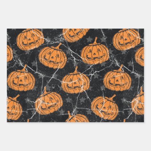 Niedliche Halloween-Pattern Kürbiskröten Geschenkpapier Set (Vorderseite 2)