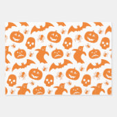 Niedliche Halloween-Pattern Kürbiskröten Geschenkpapier Set (Vorderseite)