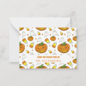 Niedliche Halloween Pattern-Note-Karte Mitteilungskarte (Vorderseite)