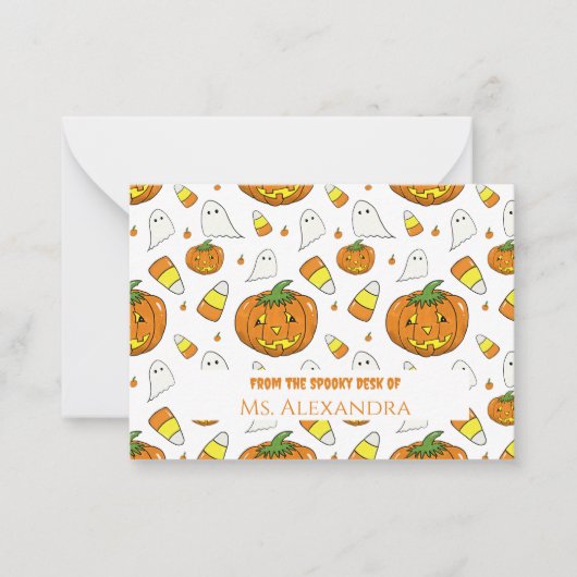 Niedliche Halloween Pattern-Note-Karte Mitteilungskarte (Vorderseite)