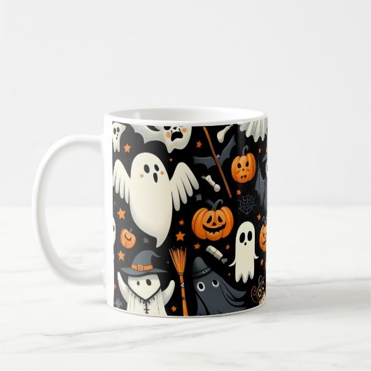 Niedliche Halloween-Pattern-Tasse Kaffeetasse (Links)