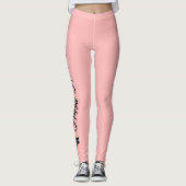 Niedliche Halloween Pink Black Cat Script Word Gir Leggings (Vorderseite)