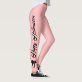 Niedliche Halloween Pink Black Cat Script Word Gir Leggings (Rechts)