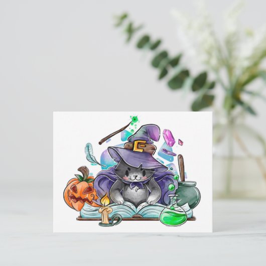 Niedliche Halloween Postkarte (Stehend Vorderseite)