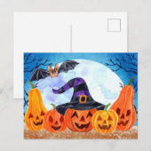 Niedliche Halloween Postkarte (Vorne/Hinten)