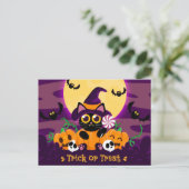 Niedliche Halloween Postkarte (Stehend Vorderseite)
