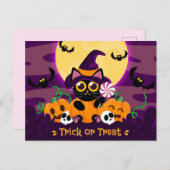 Niedliche Halloween Postkarte (Vorne/Hinten)