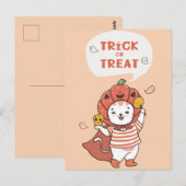 Niedliche Halloween Postkarte (Vorne/Hinten)