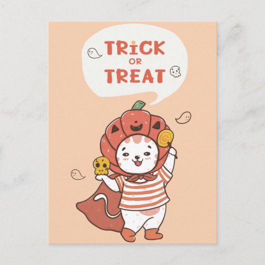 Niedliche Halloween Postkarte (Vorderseite)