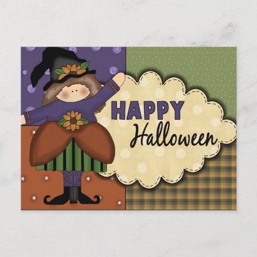 Niedliche Halloween Postkarte (Vorderseite)