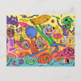 Niedliche Halloween Postkarte