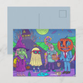 Niedliche Halloween Postkarte (Vorne/Hinten)
