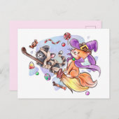 Niedliche Halloween Postkarte (Vorne/Hinten)
