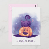 Niedliche Halloween Postkarte (Vorne/Hinten)