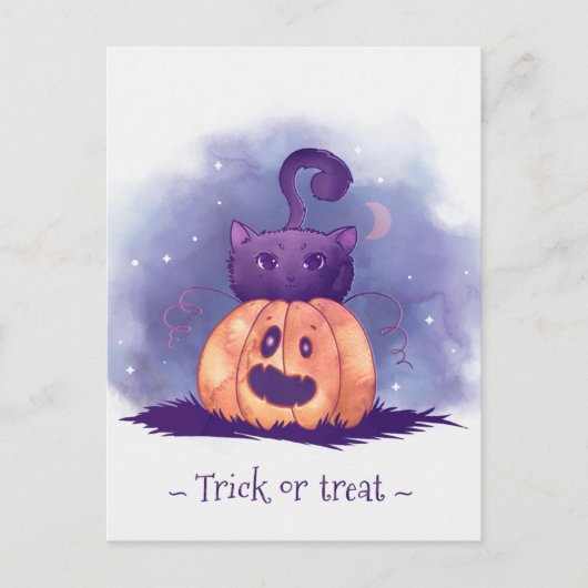 Niedliche Halloween Postkarte (Vorderseite)