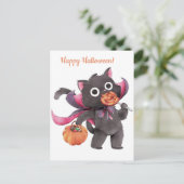 Niedliche Halloween-Postkarte Postkarte (Stehend Vorderseite)
