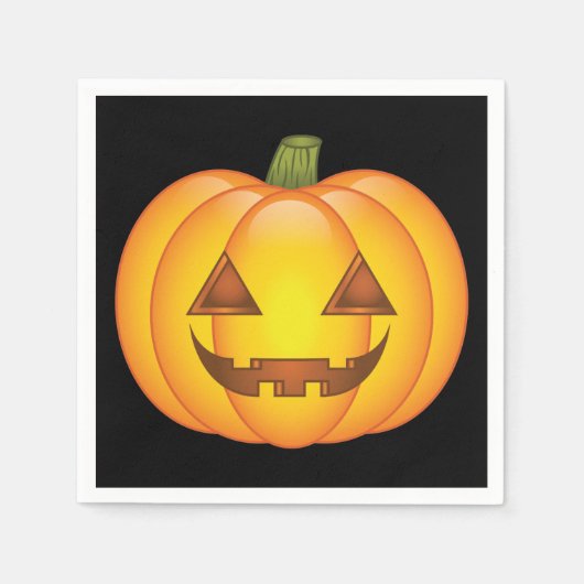 Niedliche Halloween Pumpkin Cartoon Illustration Serviette (Vorderseite)