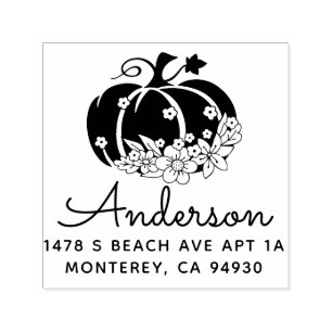 Niedliche Halloween-Pumpkin-Fall-Adresse Permastempel