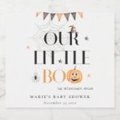Niedliche Halloween Pumpkin Little Boo Baby Dusche Bierflaschenetikett (Einzelnes Label)