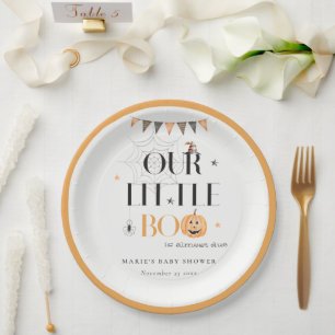 Niedliche Halloween Pumpkin Little Boo Baby Dusche Pappteller